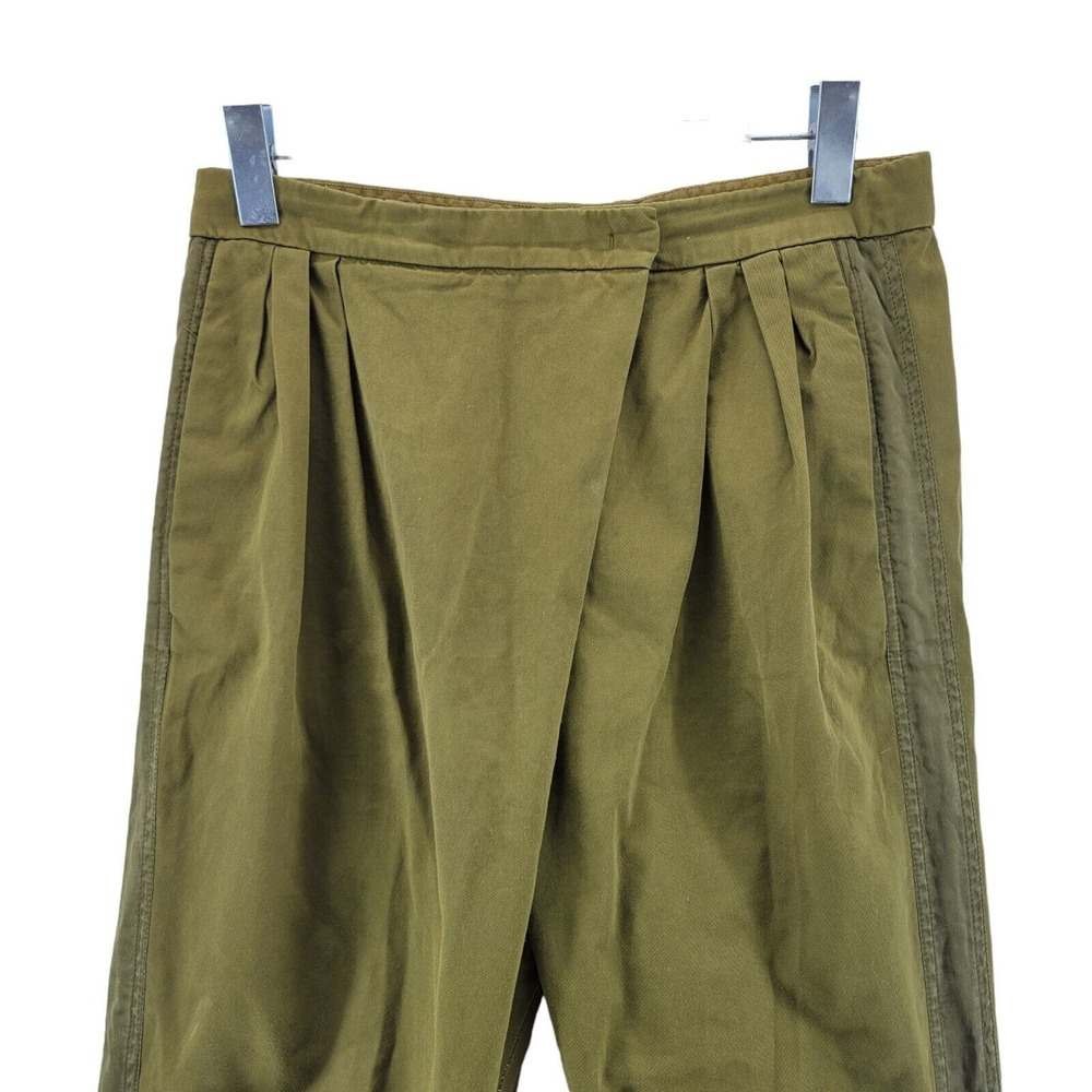 Givenchy Straight Leg Pleated Pants Size 38 30" Waist Olive Green High Waist - Picture 2 of 14